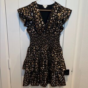 Shoshanna Black Dress with Gold Details